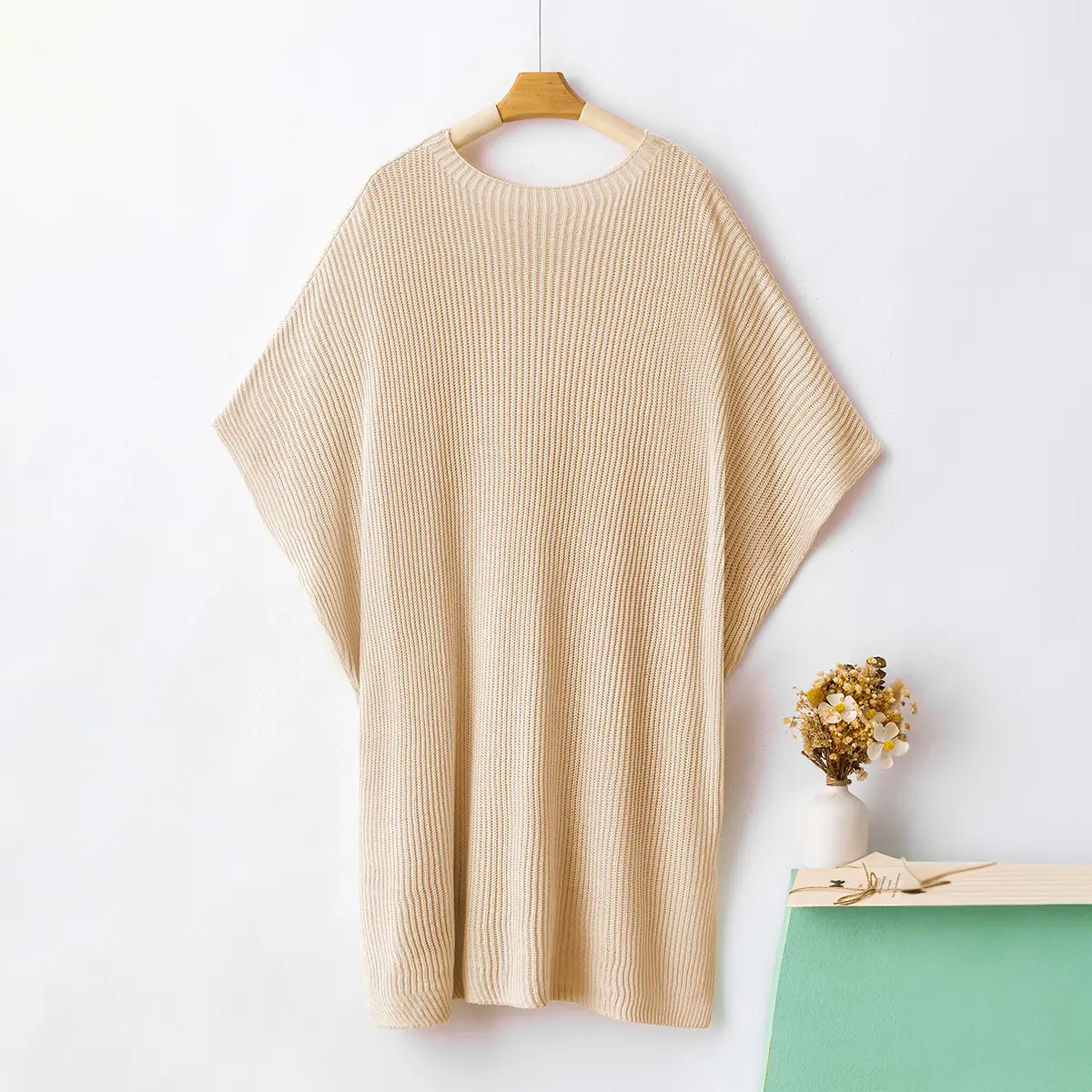  Oversized Cozy Ribbed Knit Top for Women