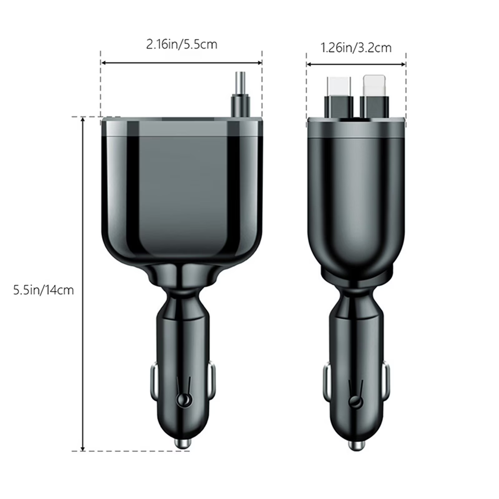 Retractable In-Car Phone Charger — Compatible with a Wide Range of Electronic Devices