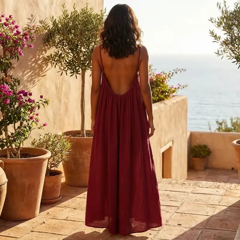 ✨ Feel Irresistible Together — Elegant Backless Cami Dress for Romantic Moments