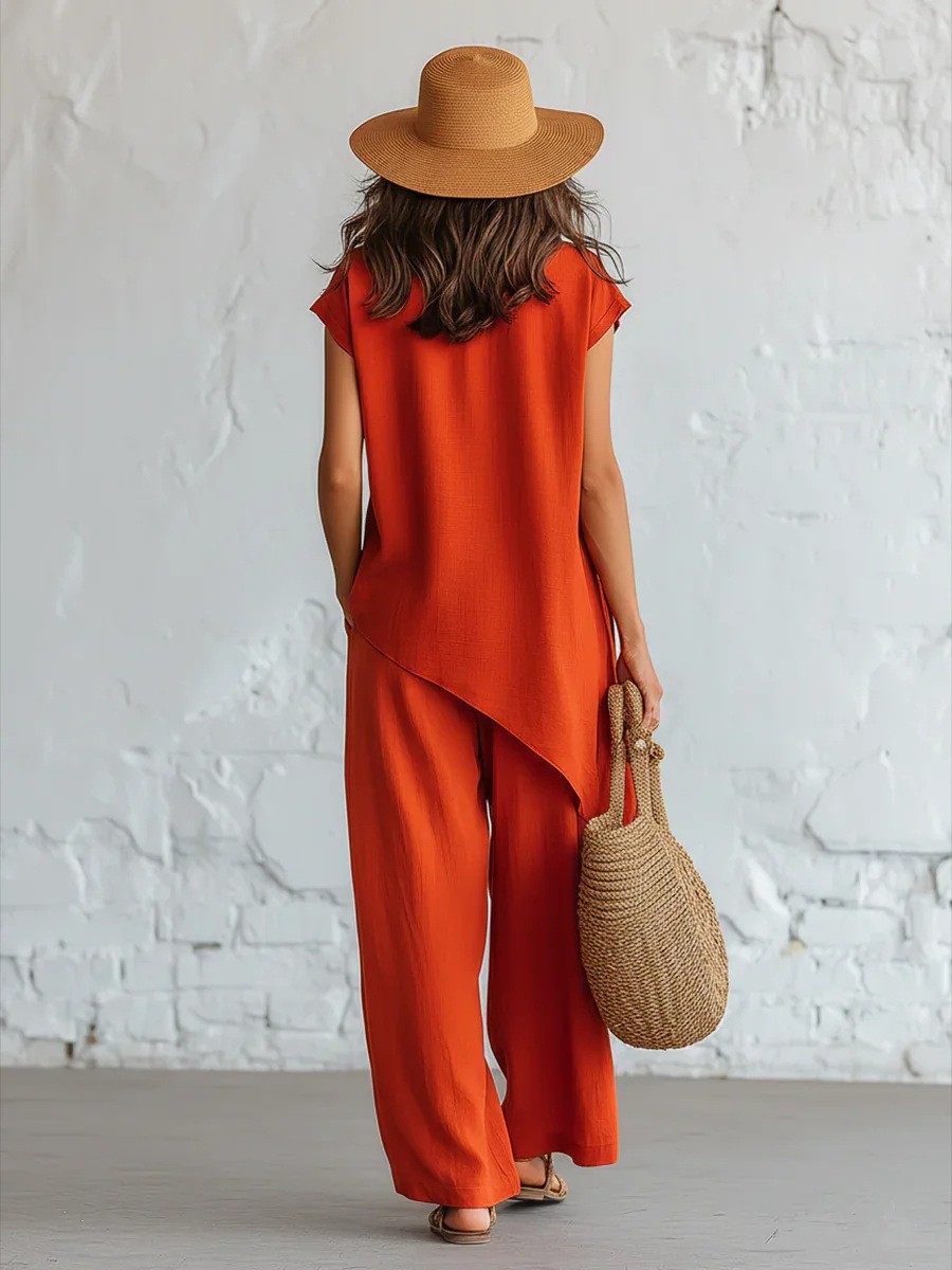 Summer New Arrival: Cotton-Linen Casual Set