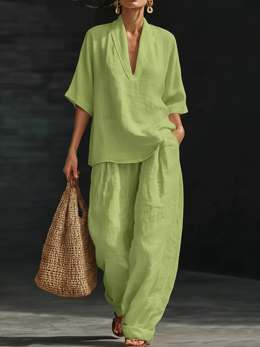 New Arrivals🔥 Women's Casual Cozy Minimalist Linen Two-piece Set