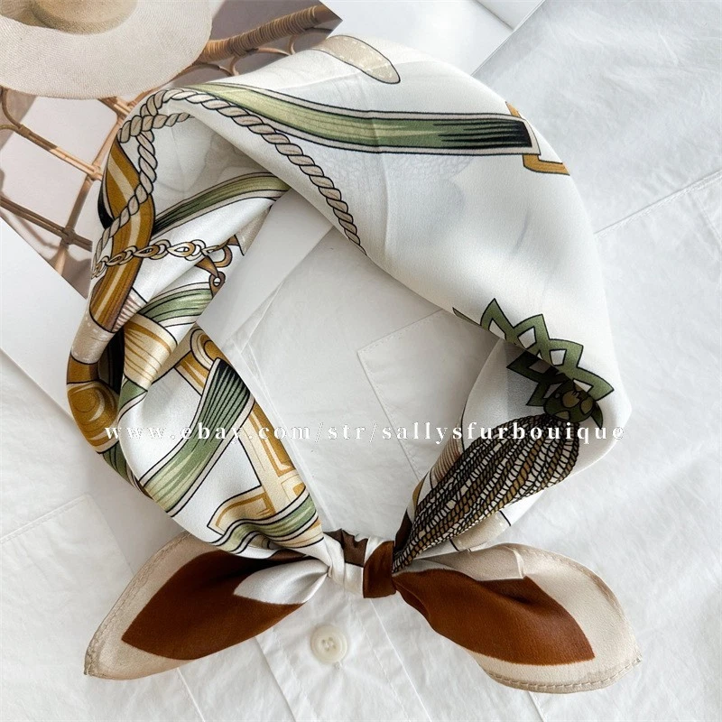 Sallys Boutique 100% Silk Scarf Belts Print Office Necktie Collar Hairband 53cm