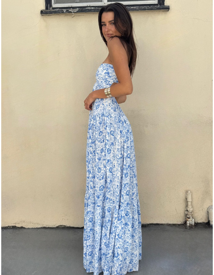 Sexy off-shoulder floral maxi dress