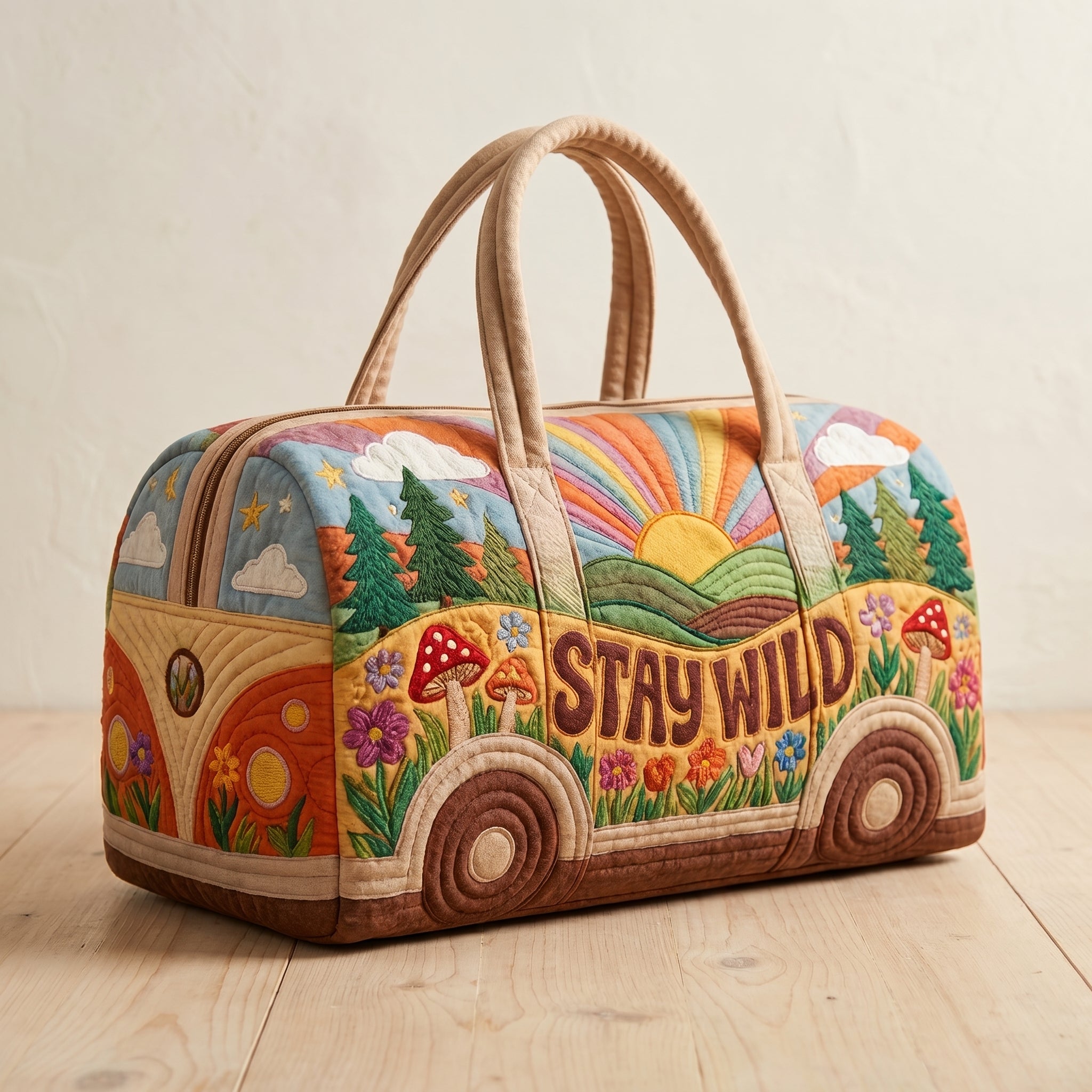 Handquilted Hippie Bus Weekender