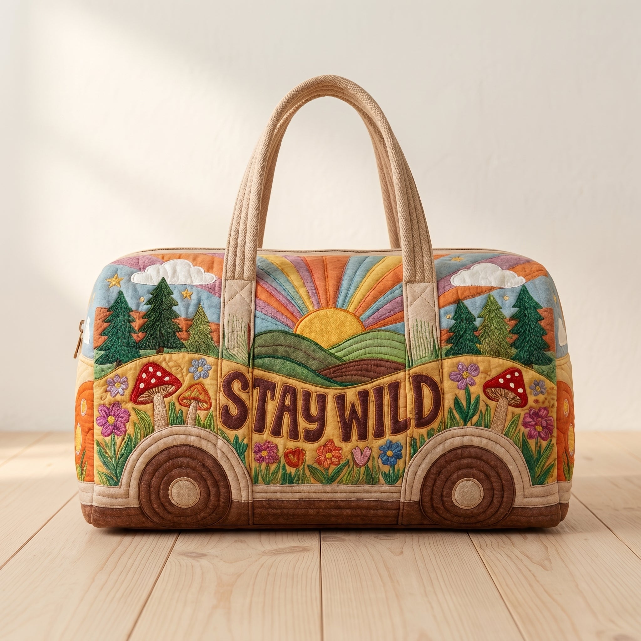 Handquilted Hippie Bus Weekender