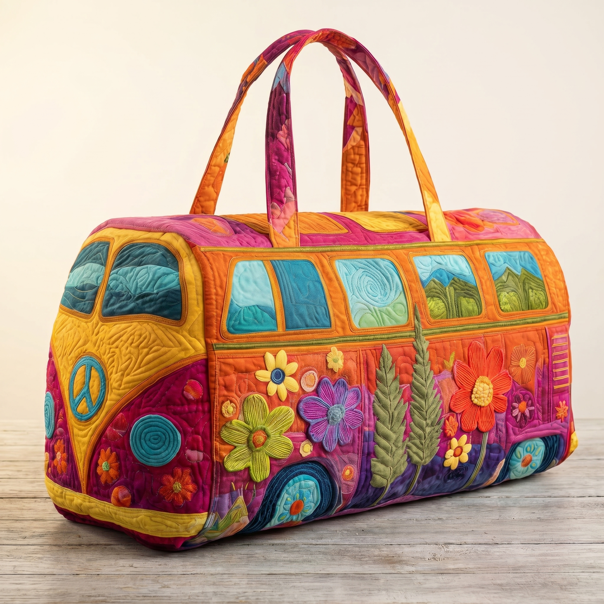 Handquilted Hippie Bus Weekender