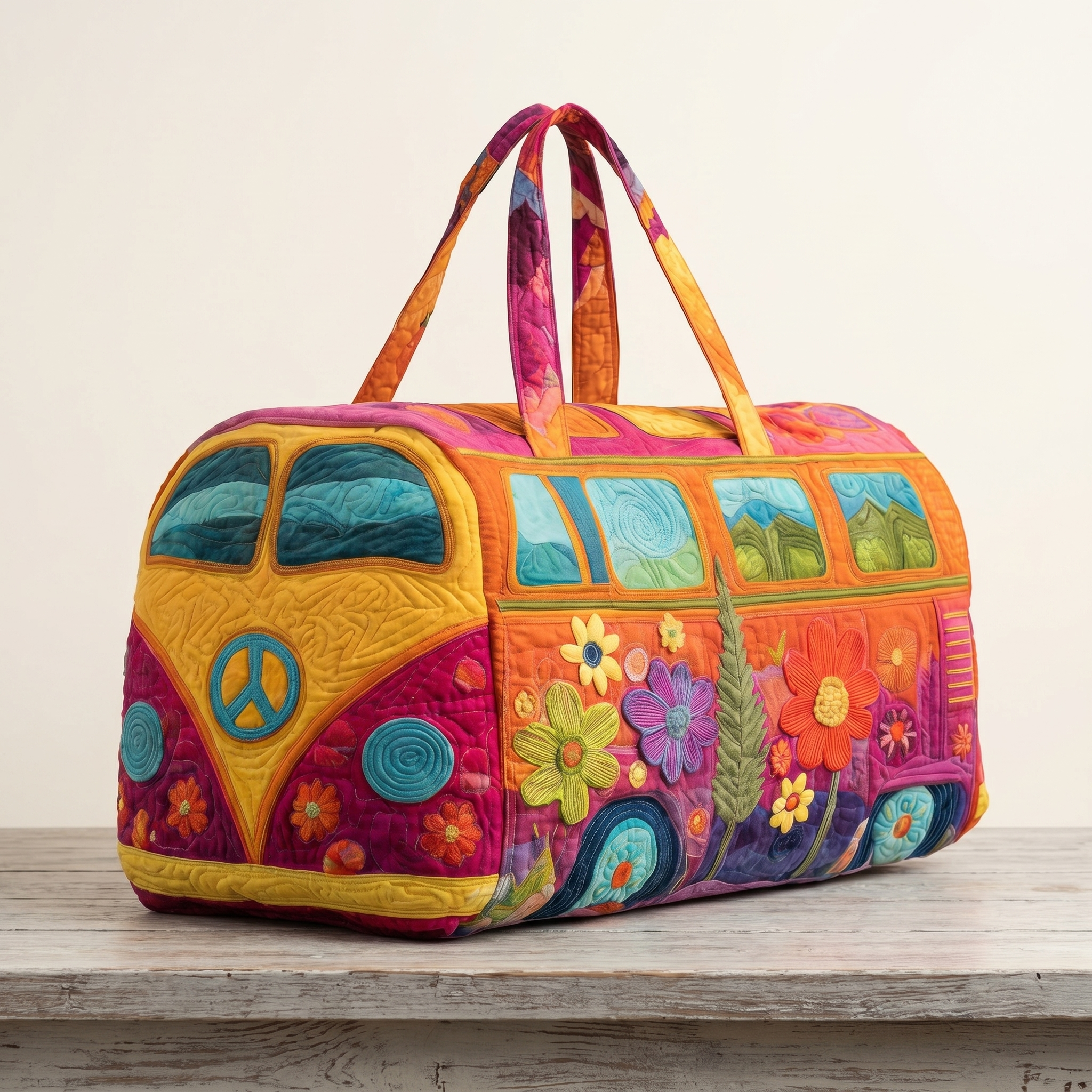 Handquilted Hippie Bus Weekender