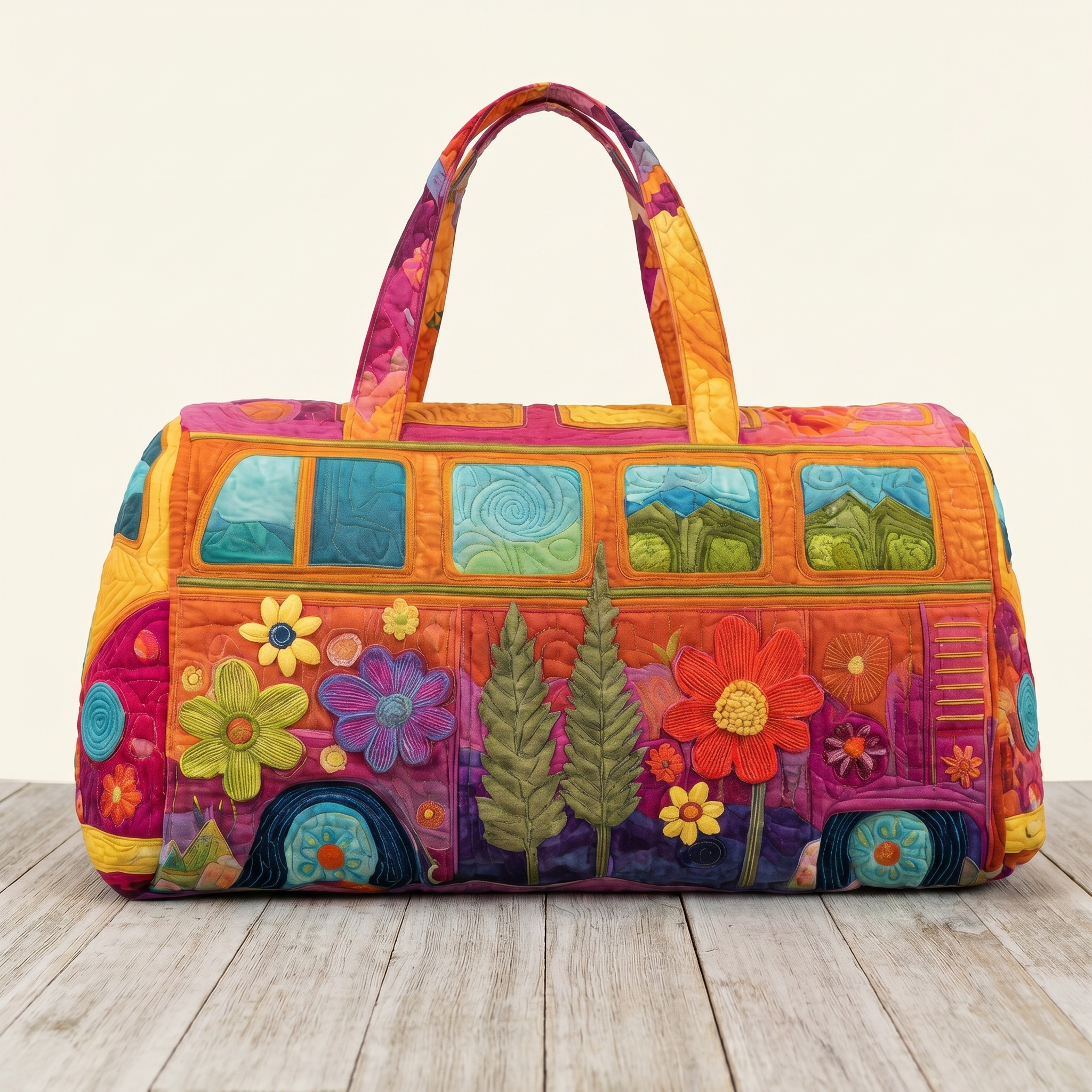 Handquilted Hippie Bus Weekender