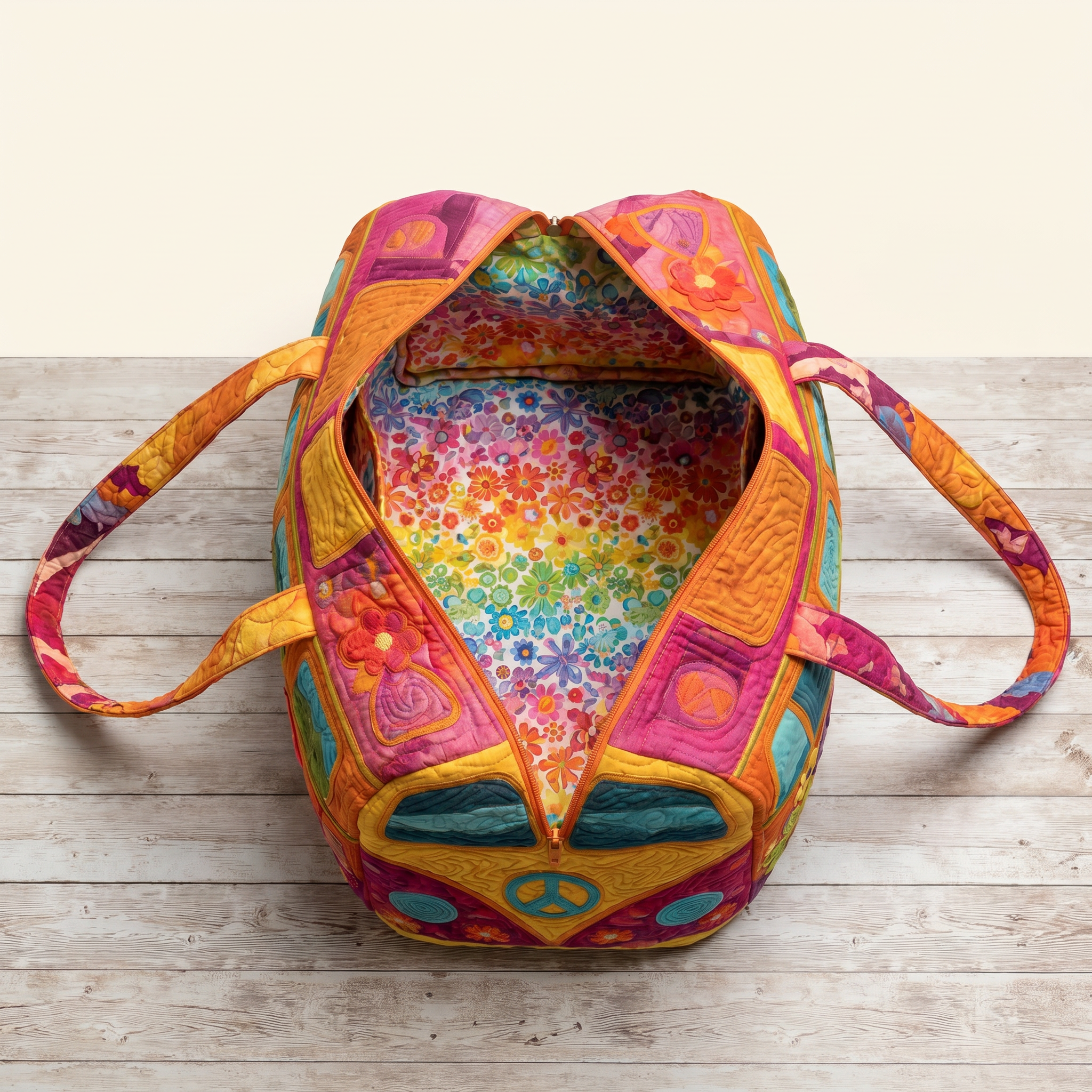 Handquilted Hippie Bus Weekender