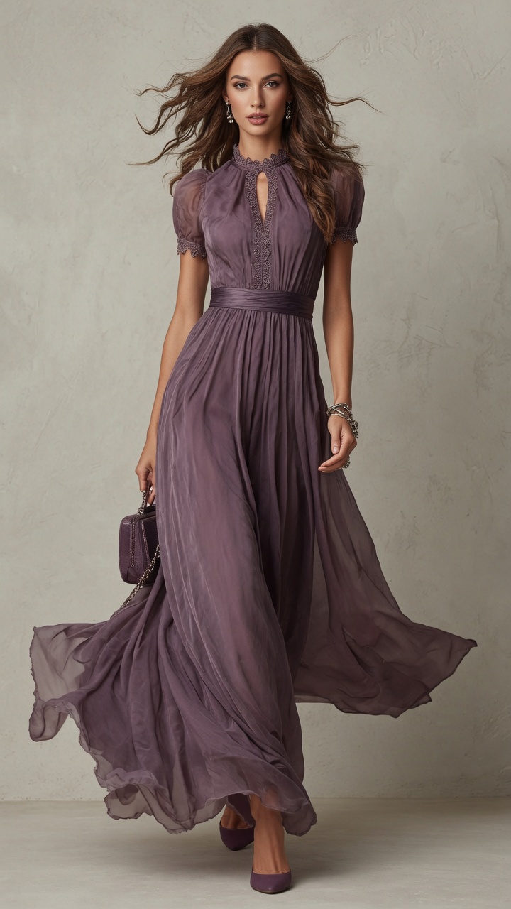 Mariela | Vestido Morado Largo