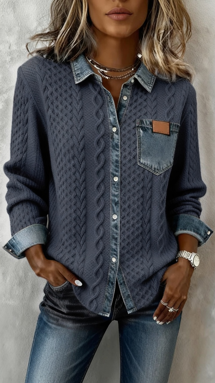 Felipa™ Camisa de punto casual