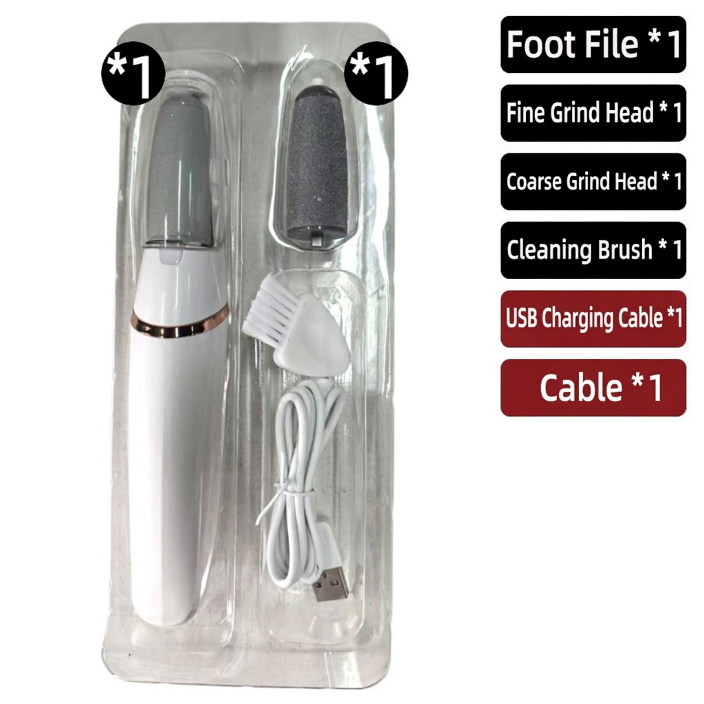 Electric foot file: Easily removes calluses and dead skin from feet.