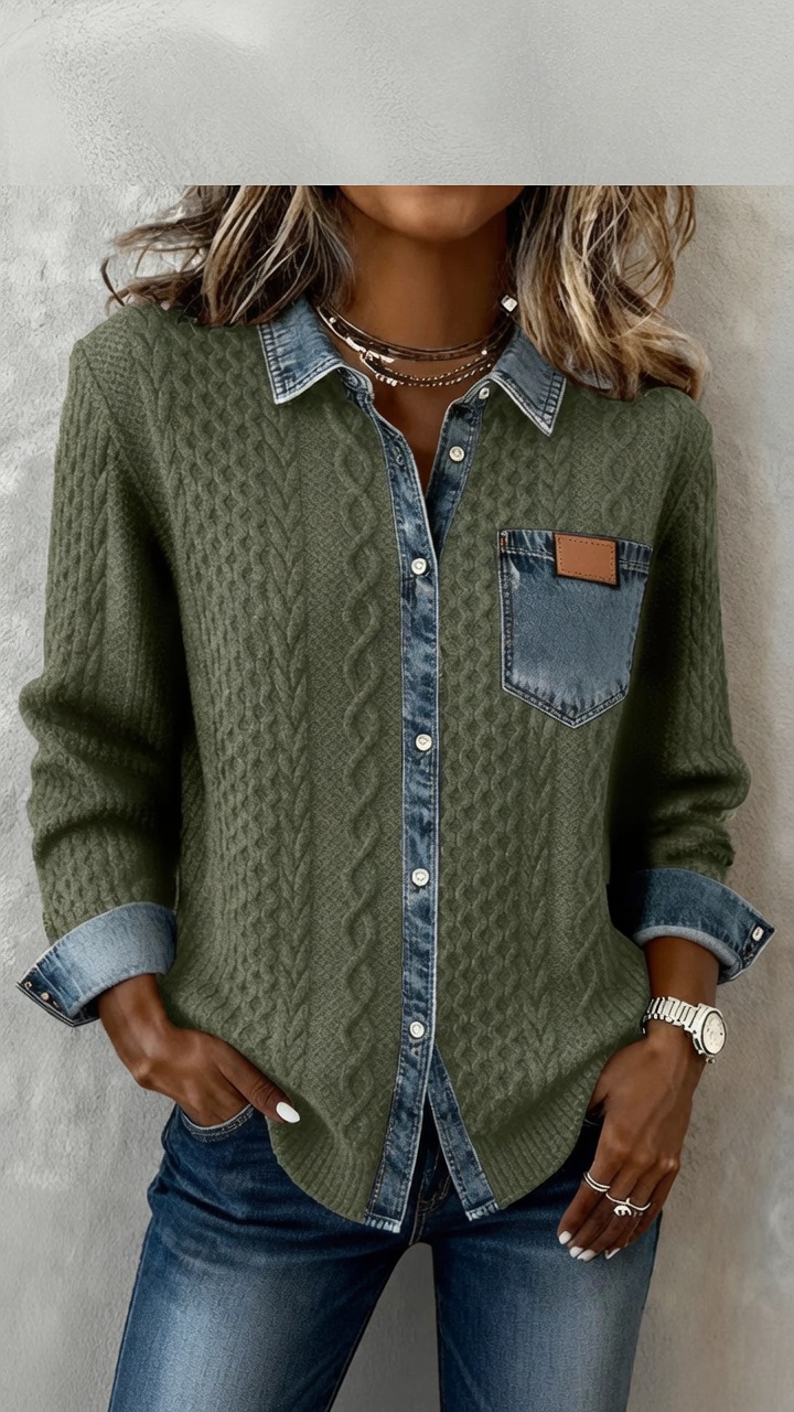 Felipa™ Camisa de punto casual