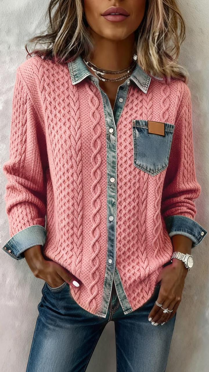 Felipa™ Camisa de punto casual