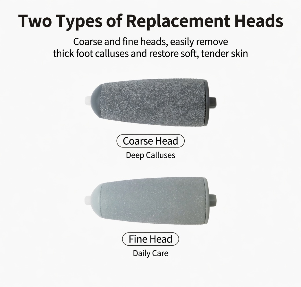 Electric foot file: Easily removes calluses and dead skin from feet.