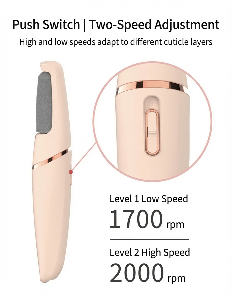 Electric foot file: Easily removes calluses and dead skin from feet.