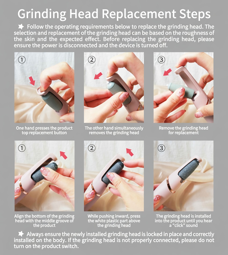 Electric foot file: Easily removes calluses and dead skin from feet.
