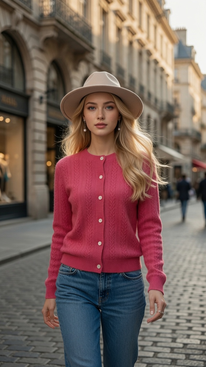Knit Wool Cardigan Womens O-Neck Sweater Mujer Long Sleeve Top Vintage Fashion Outerwears Wavy Edge Cardigan