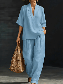 New Arrivals🔥 Women's Casual Cozy Minimalist Linen Two-piece Set