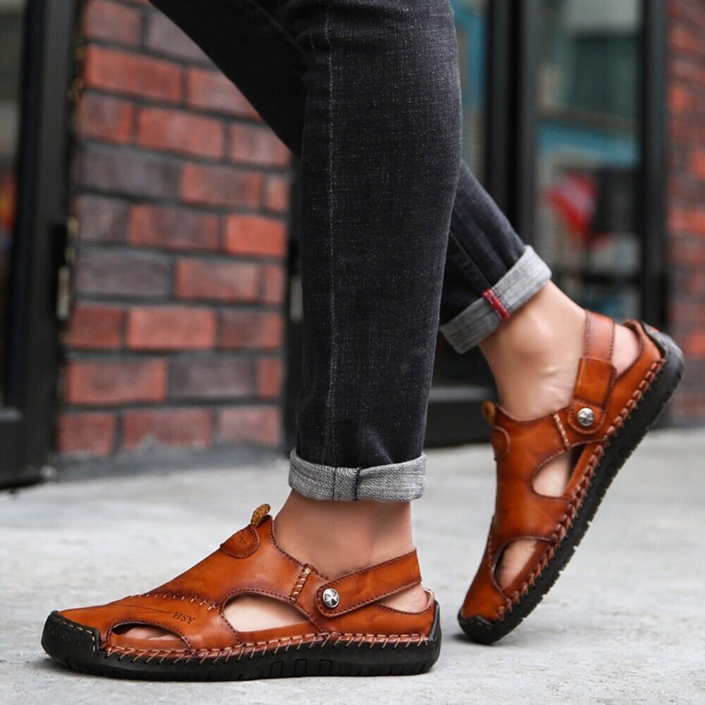 🔥HOT SALE🎁--60% OFF 🎉 Men's Casual Breathable Handmade Leather Sandals