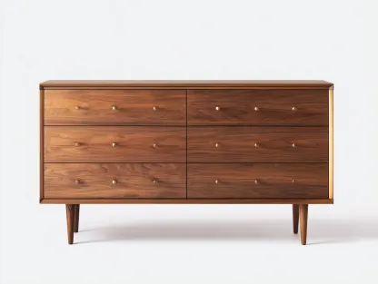 Commode à tiroirs en bois pour chambre 160x45x80 cm – noyer – rangement moderne-Sofaupnest