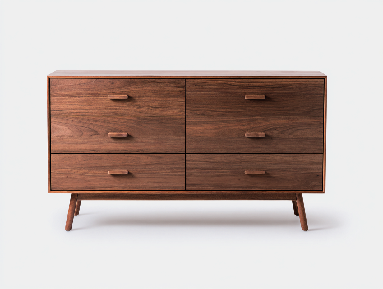 Commode à tiroirs en bois pour chambre 155x45x78 cm – noyer – style contemporain-Sofaupnest