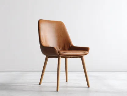 Chaise de salle à manger en bois avec assise aspect cuir 48x52x83 cm – marron – design moderne pour salle à manger-Sofaupnest