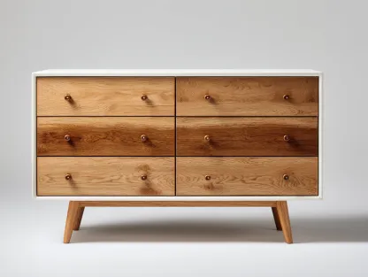 Commode en bois et finition peinte 120x40x75 cm – blanc et bois naturel – design contemporain pour chambre-Sofaupnest