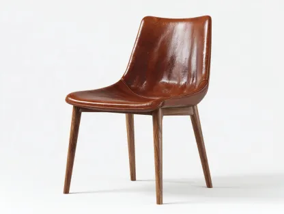 Chaise de salle à manger en bois avec assise aspect cuir 46x51x85 cm – marron – style moderne pour salle à manger-Sofaupnest