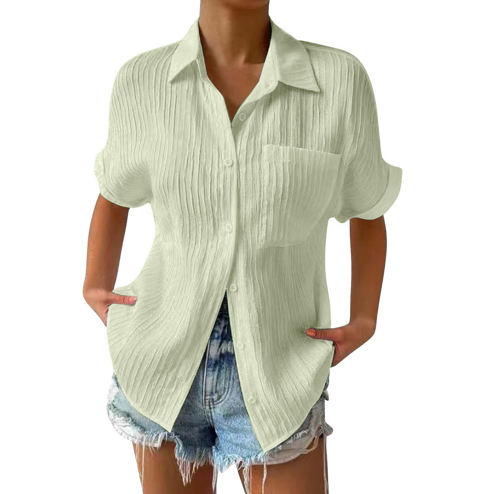 🔥Shirt Collar Casual Buttoned Loose Blouse