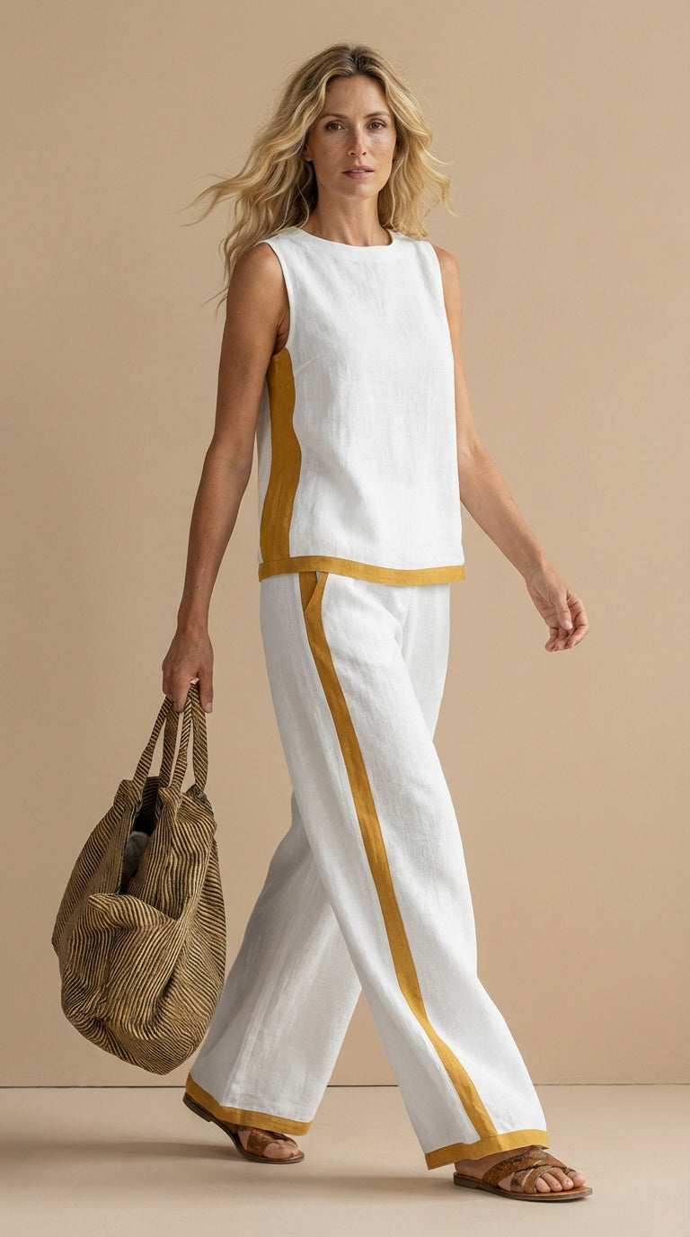 Paula™ - Conjunto de lino y algodón