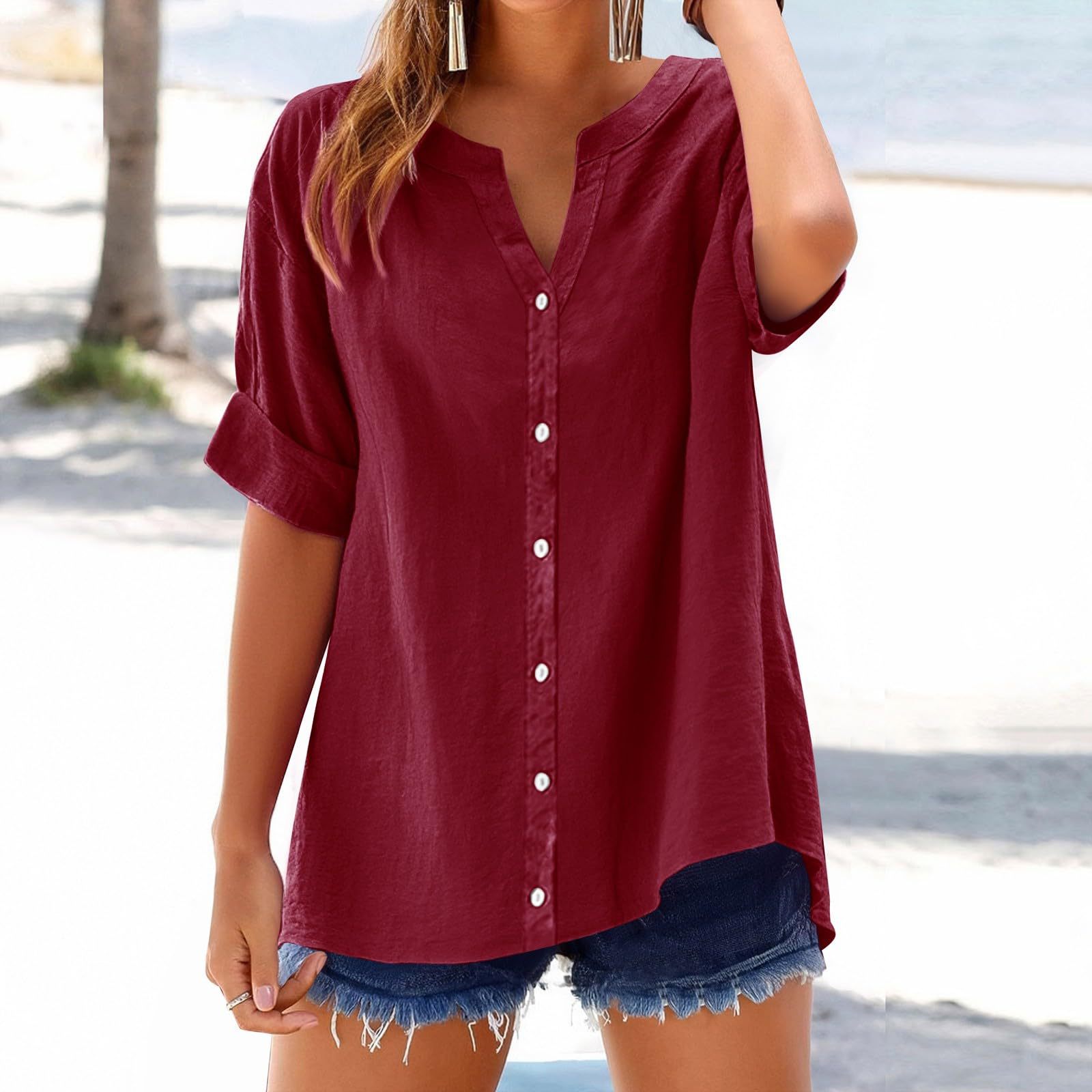Casual summer shirts, loose fit, ready stock, European and American style, fashionable and versatile.