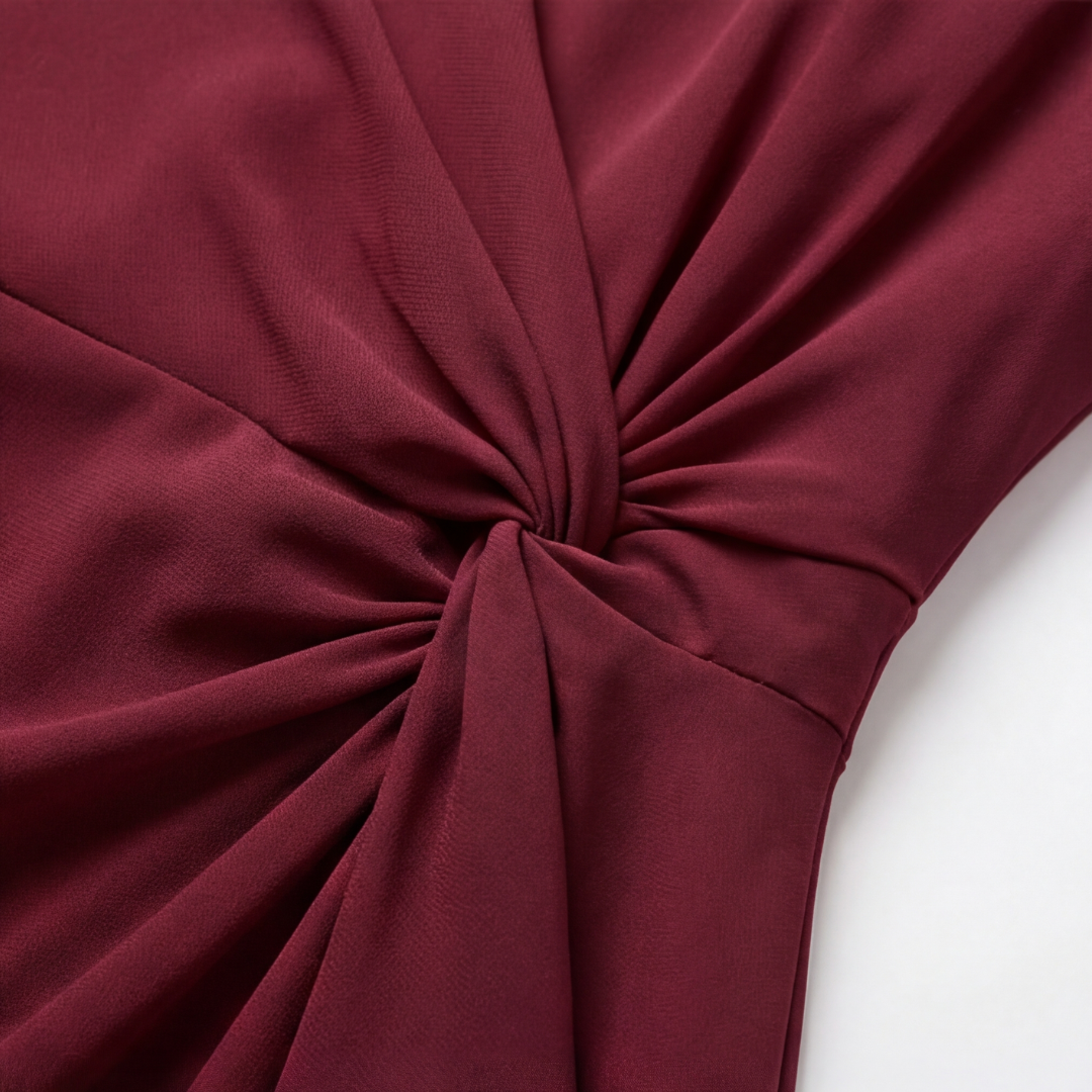  Gathered Twist Waist Dress