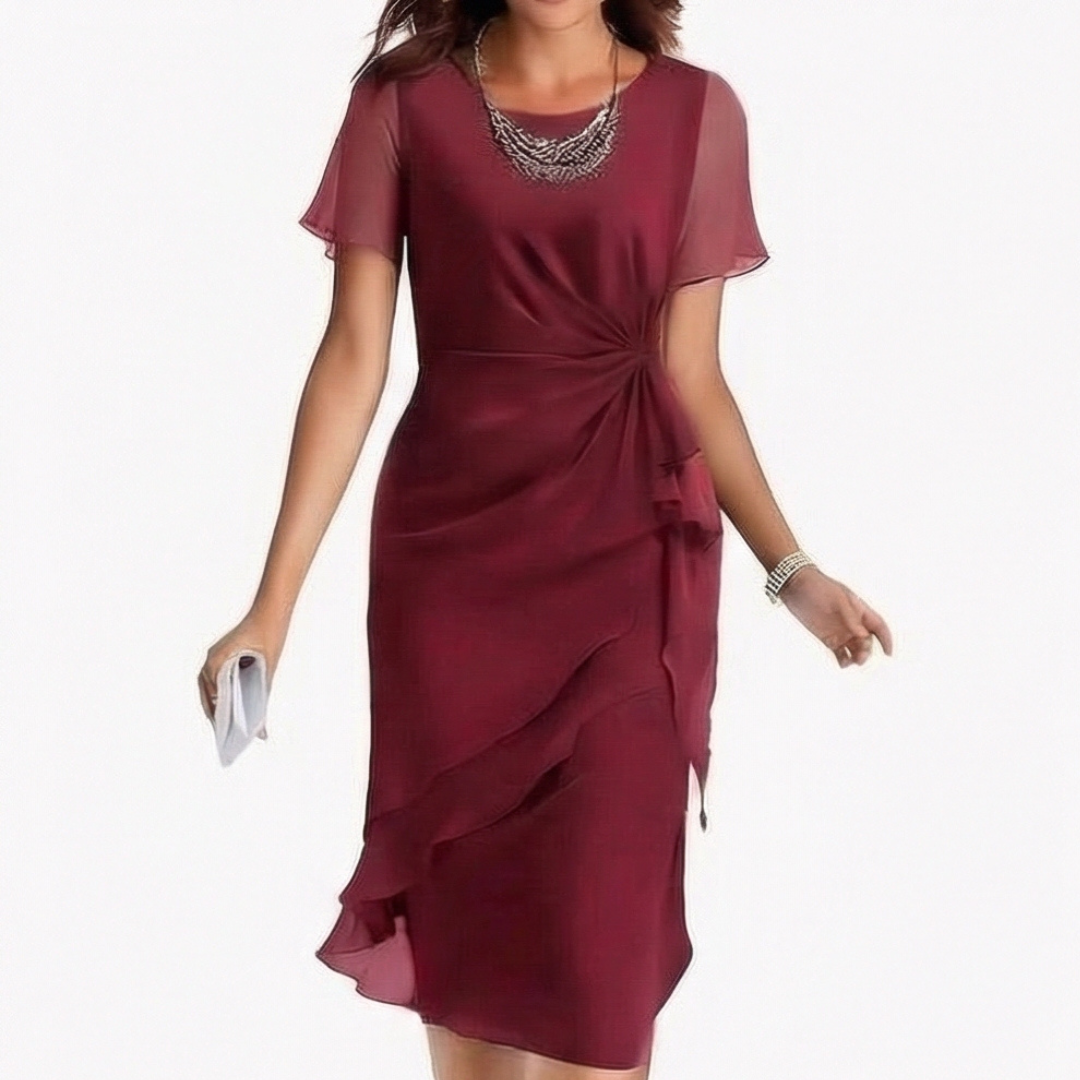  Gathered Twist Waist Dress