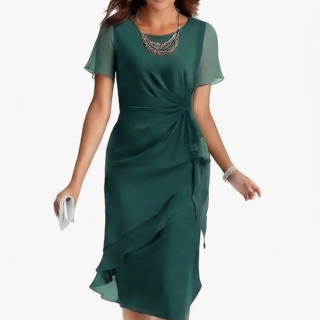  Gathered Twist Waist Dress