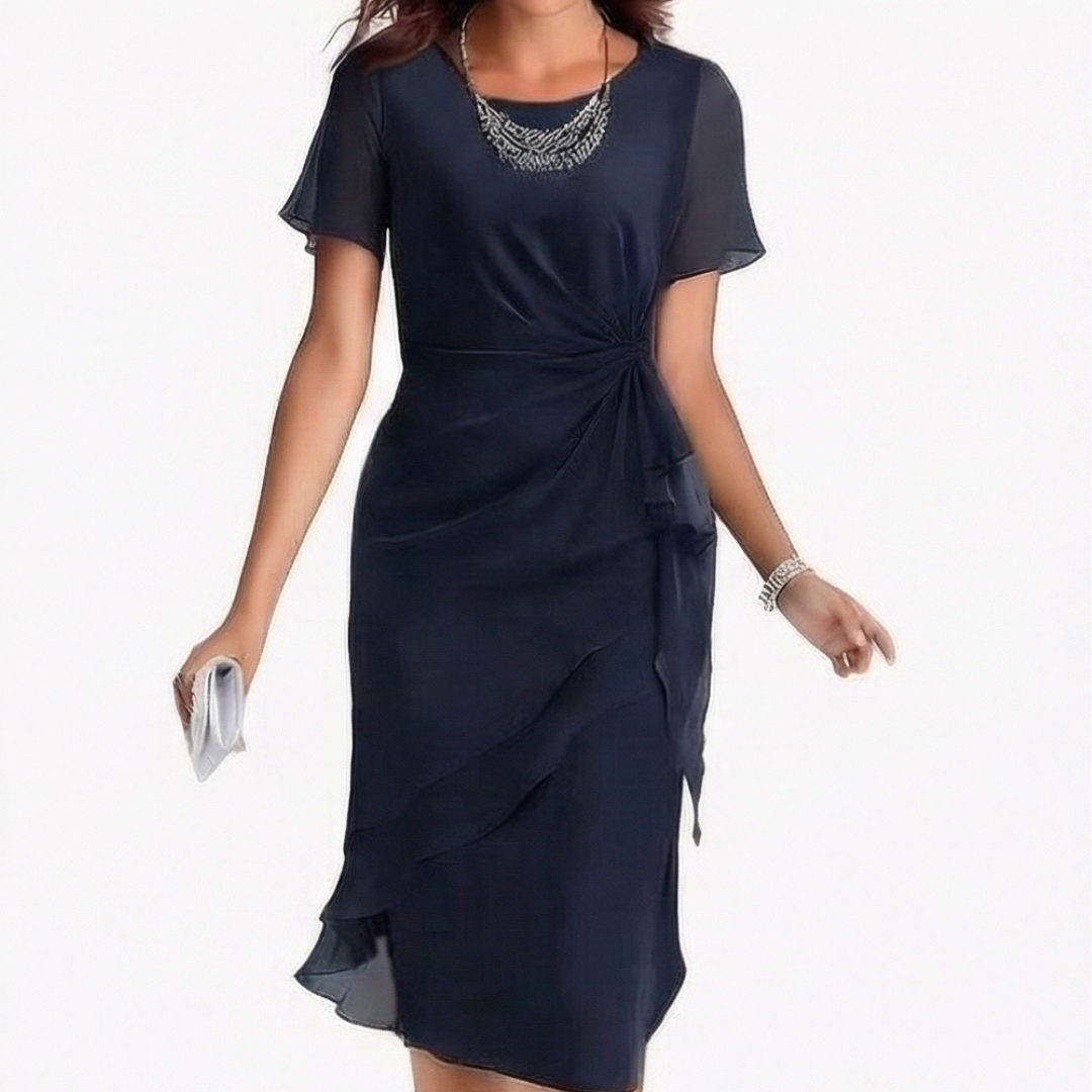  Gathered Twist Waist Dress