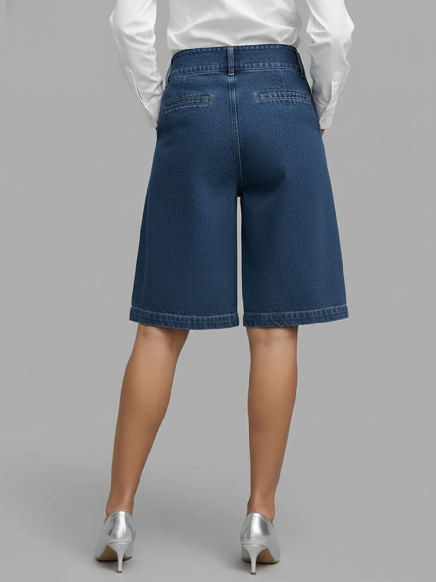 Women's High-waisted Casual Loose Denim Shorts