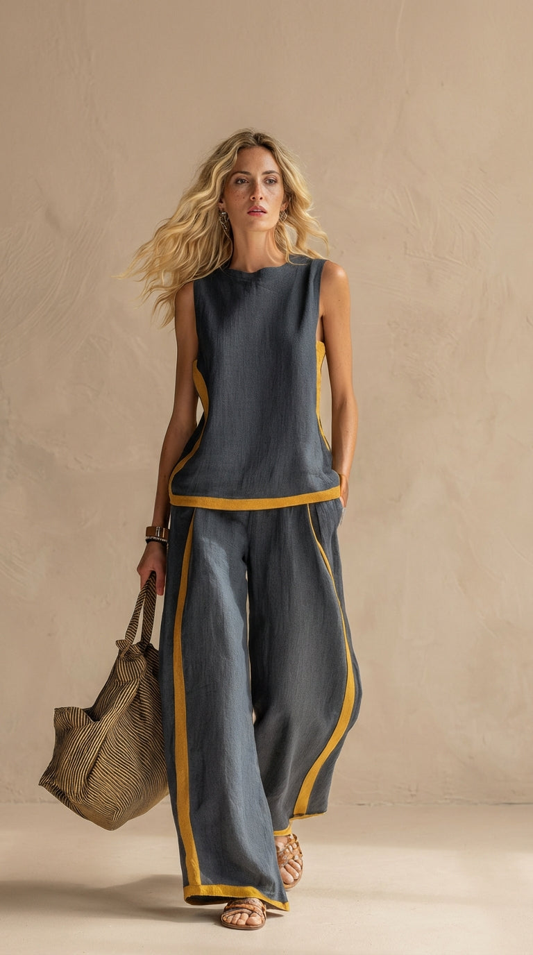 Paula™ - Conjunto de lino y algodón