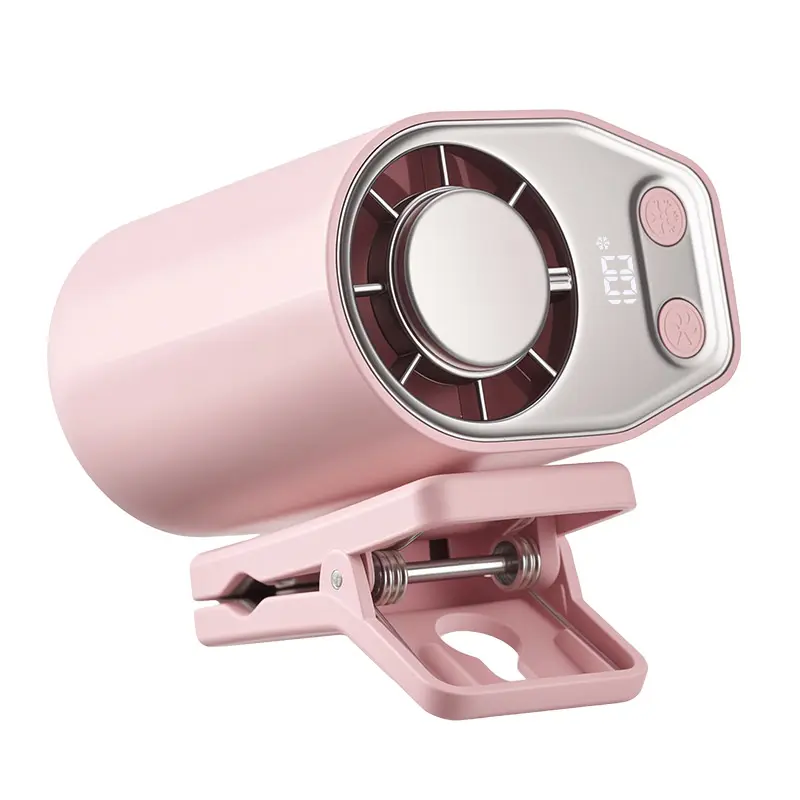  Summervibes-2026 Semiconductor Cooling Car Clip On Fan with LED Display - 360° Rotation, 100 Speeds Adjustable, USB Rechargeable Personal Cooling Fan, 16℃ Semi-Cooling Wide Clamp 20Hr Battery 3000mAh Battery,summervibes