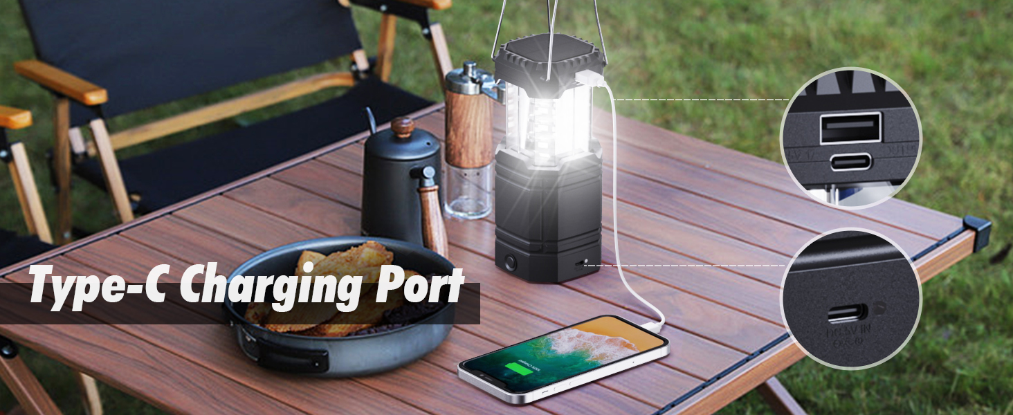 camping lantern with cell phone charger