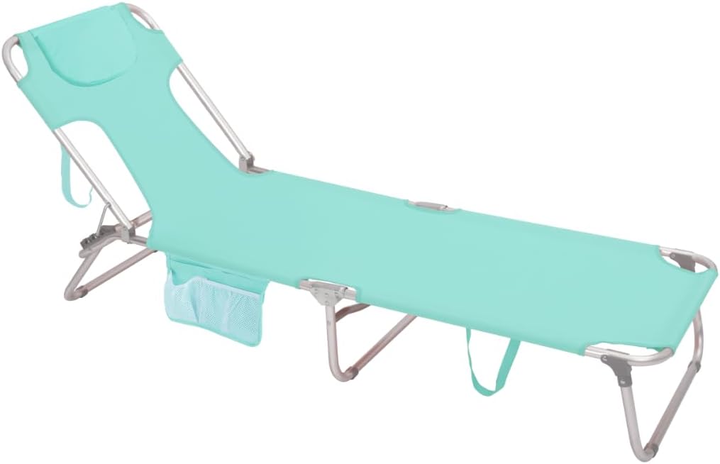 SUNNYFEEL Beach Lounge Chair, Backpack Reclining Beach Chairs Lay Flat, Sun Face Down Tanning Chair, Folding Camping Chairs Portable Camp Cot with Backpack Straps for Outdoor/Picnic/Lawn