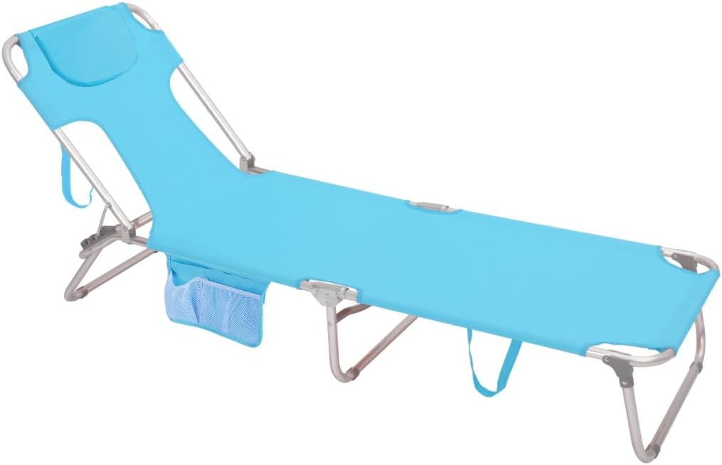 SUNNYFEEL Beach Lounge Chair, Backpack Reclining Beach Chairs Lay Flat, Sun Face Down Tanning Chair, Folding Camping Chairs Portable Camp Cot with Backpack Straps for Outdoor/Picnic/Lawn