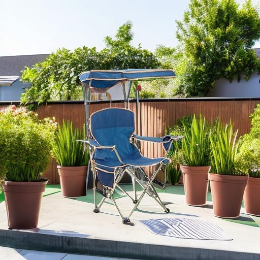 Quik Shade Max Shade High and Wide Folding Camp Tilt UV Sun Protection Canopy Chair