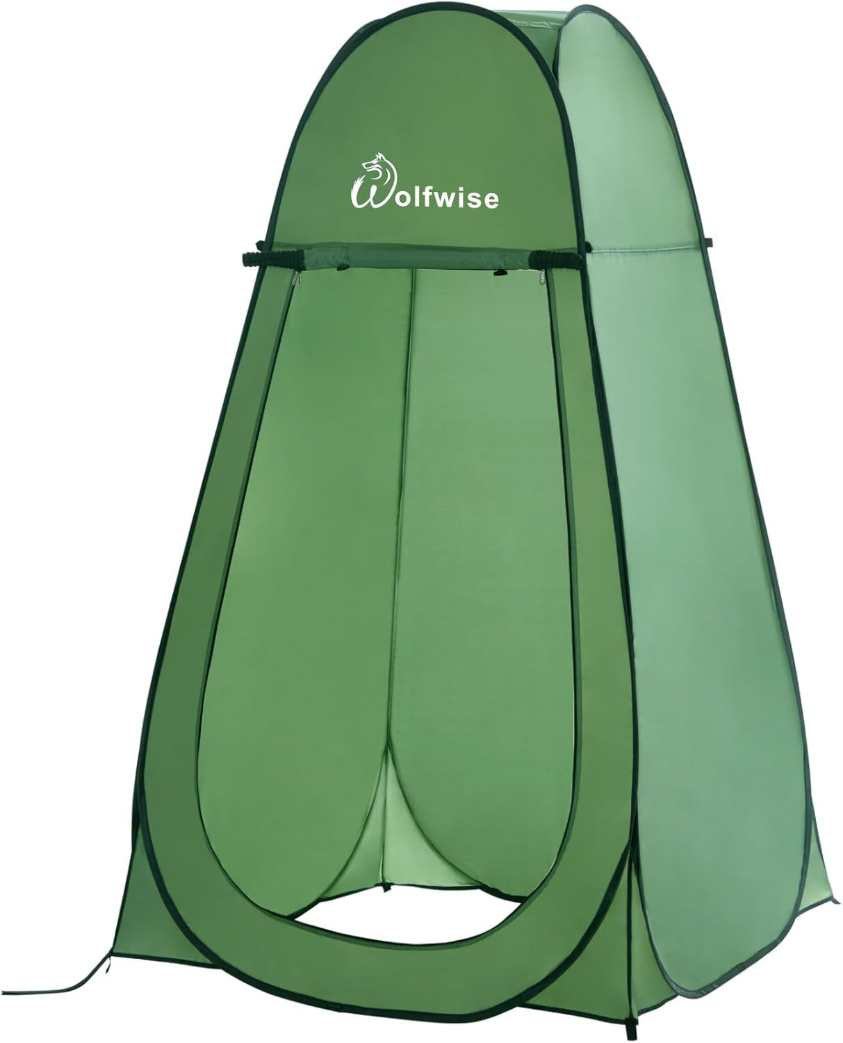 Wolfwise Pop Up Shower Tent, Portable Instant Changing Tent with Ventilation Window & Carry Bag, Privacy Bathroom Toilet for Beach, Camping & Outdoor, Width 47 ", Height 75 ", Green