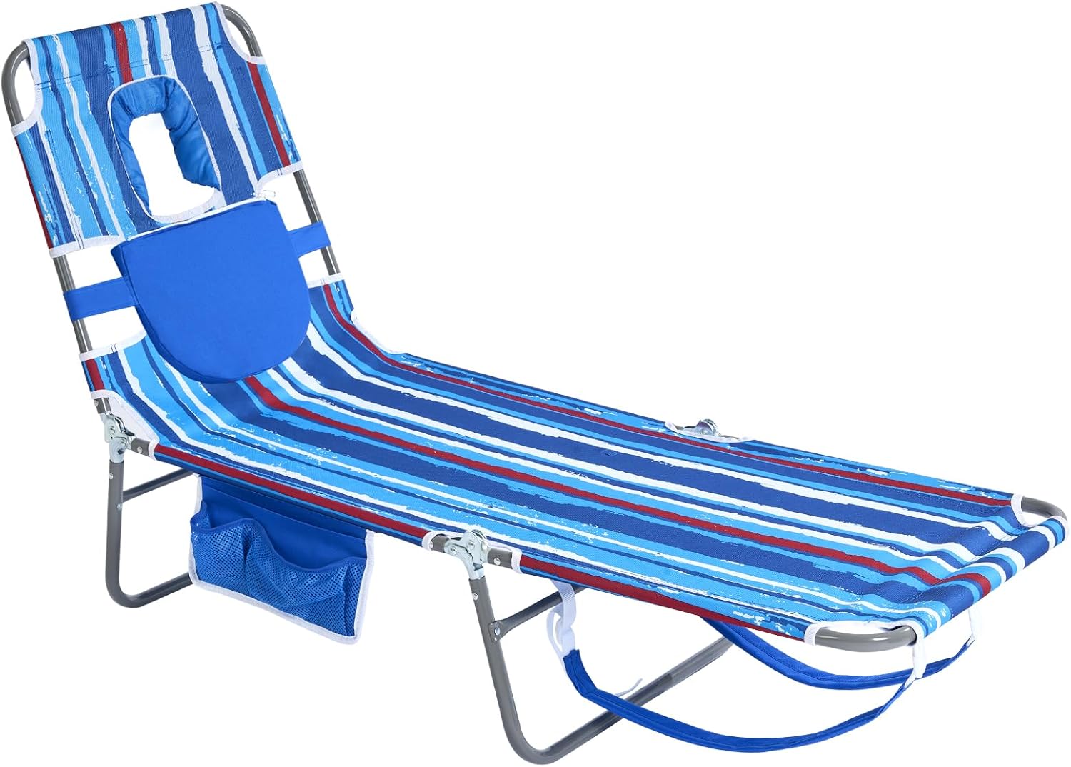 SUNNYFEEL Beach Lounge Chair, Backpack Reclining Beach Chairs Lay Flat, Sun Face Down Tanning Chair, Folding Camping Chairs Portable Camp Cot with Backpack Straps for Outdoor/Picnic/Lawn
