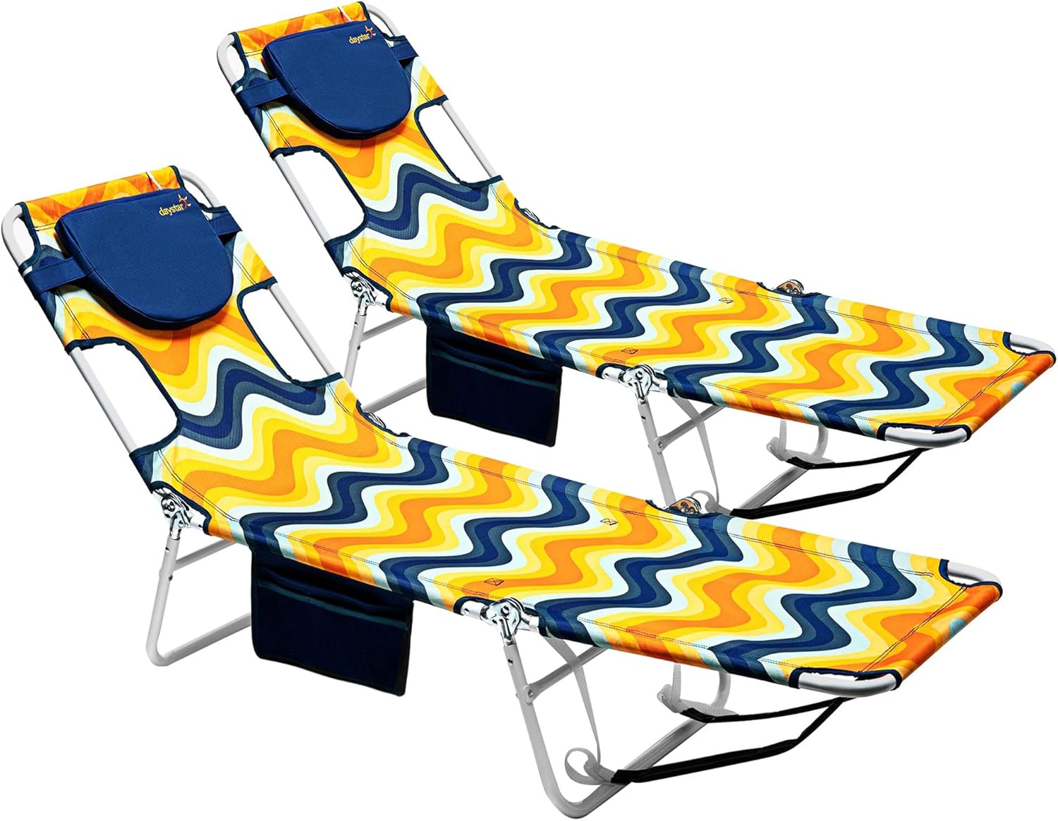 SUNNYFEEL Beach Lounge Chair, Backpack Reclining Beach Chairs Lay Flat, Sun Face Down Tanning Chair, Folding Camping Chairs Portable Camp Cot with Backpack Straps for Outdoor/Picnic/Lawn