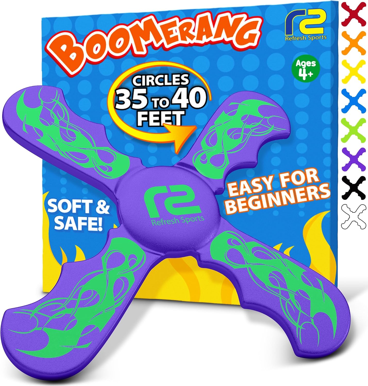 Fun Boomerang for Kids - Easter Basket Stuffers - Soft & Easy to Use - Best Gifts for 6 7 8 9 10 Year Old Boys & Girls + 2026 Top Toys for Boys Age 8-12 - Fun Outdoor Toy for Boys Girls Gift Ideas