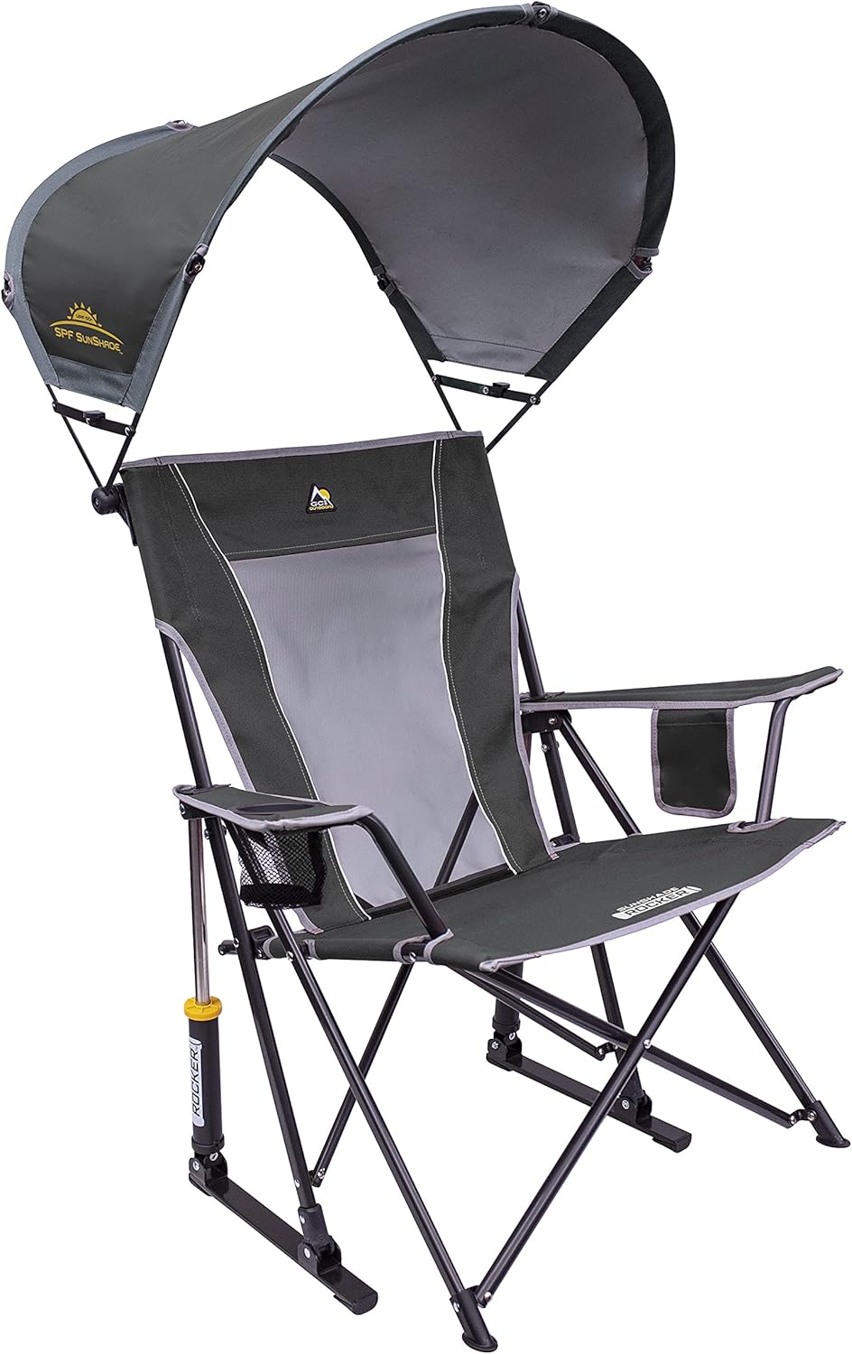 GCI Outdoor Comfort Pro Rocker Camping Chair | Portable Folding Rocking Chair with Durable Armrests & Drink Holder — Sweet Tea