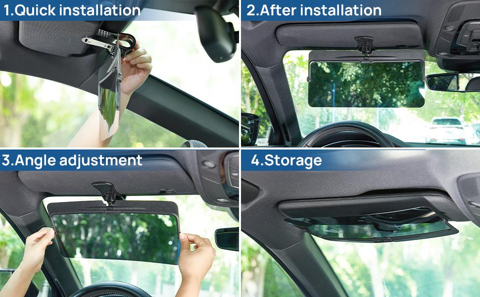 Joytutus Summervibes Universal Anti-Glare Polarized Car Sun Visor Extender with UV400 Protection 12.6 x 5 Lens Size Quick 5 Sec Install Safe Driving Windshield Shade for Car Inside tiktokshopspringglowup, Sunshade For Car Inside, Cars