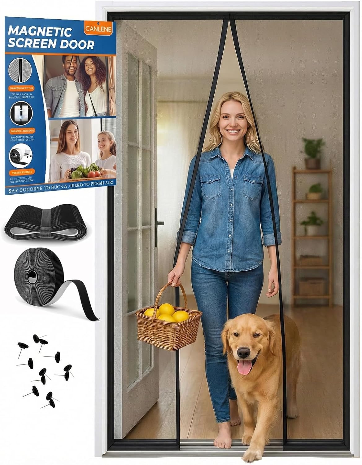 🔥summer sale 25% OFF🔥Premium Magnetic Screen Door, Heavy-Duty Reinforced Mesh, Ultra-Dense Weave, Smooth Auto-Close, Pets & Kids – Hands-Free, No-Gap Seal
